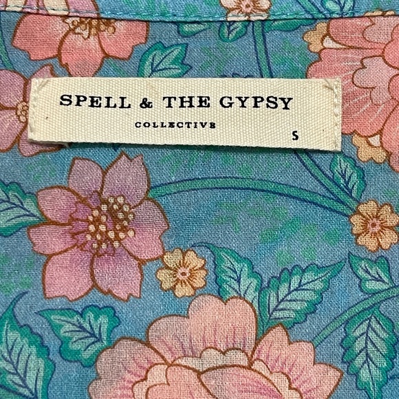 Spell Love Story Blouse in Sky Blue size S Excellent Condition - Picture 7 of 9